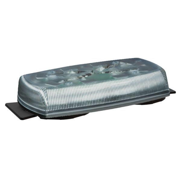 ECCO 5580CA-HBT - LED Minibar: Reflex  15"  12-24VDC  18 flash patterns  clear dome  high bond tape  amber illumination
