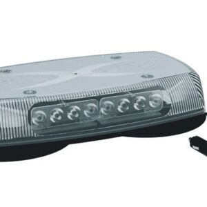 ECCO 5590CAB-VM - LED Minibar: Reflex  15"  12-24VDC  18 flash patterns  vacuum-magnet mount  clear dome  amber/blue illumination