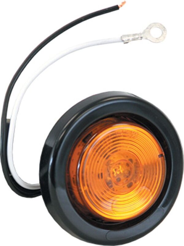 2 Inch Amber Round Marker/Clearance Light Kit With 1 LED (PL-10 Connection Includes Grommet and Plug)