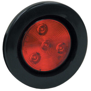 2.5 Inch Red Round Clearance/Marker Light Kit with 4 LEDs (PL-10 Connection Includes Grommet and Plug)