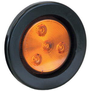 2.5 Inch Amber Round Clearance/Marker Light Kit With 4 LEDs (PL-10 Connection Includes Grommet and Plug)