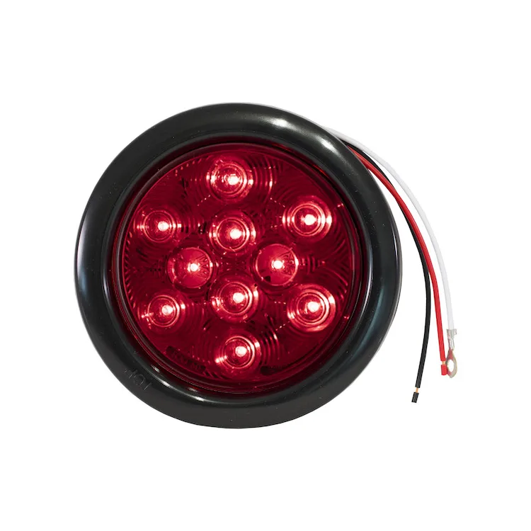 Buyers 5624110 - 4'' Red Round Stop/Turn/Tail Light With 10 LEDs Kit (PL-3 Connection - Includes Grommet and Plug)