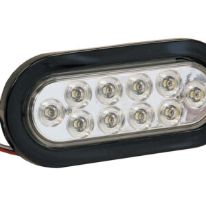 6 Inch Clear Oval Backup Light Kit with 10 LEDs (PL-2 Connection Includes Grommet and Plug)