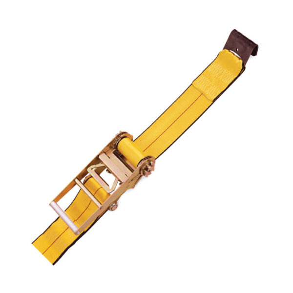 KINEDYNE 592721 - 4" x 27' Ratchet Strap (With 808 Wide Handle 1021 Flat Hooks Abrasion Clip and 4084FK Webbing)