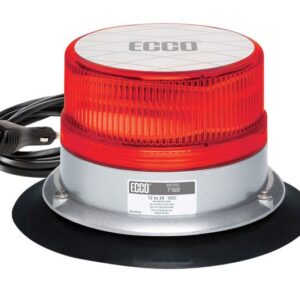 ECCO 7160R-VM - LED Beacon: Reflex 12-24VDC 15 flash patterns vacuum-magnet mount red