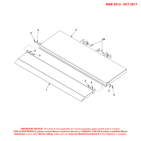 Maxon 72-150 (Mar 2013 - Oct 2017) Ramp Platform And Flipover Assembly Diagram
