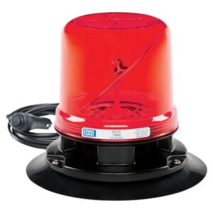 ECCO 7660R-VM - LED Hybrid Beacon: RotoLED 12-24VDC 125RPM vacuum-magnet mount red