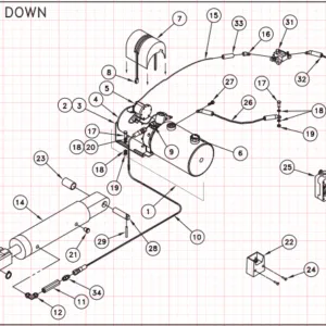 M16/20/25/30 Gravity Down Pump Assembly Diagram