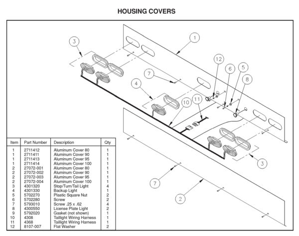 All-Aluminum TVL Series Housing Covers Diagram