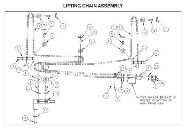 All-Aluminum TVL Series Lifting Chain Assembly Diagram