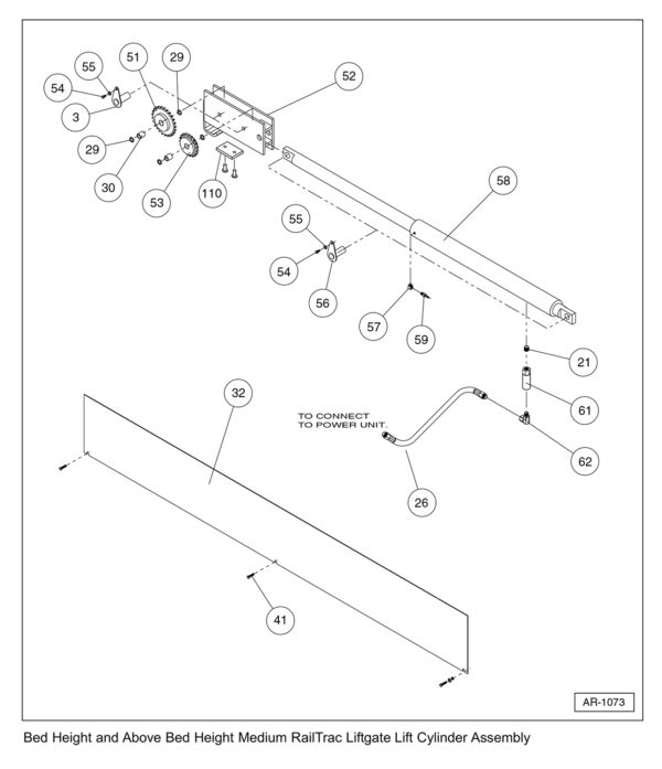 Anthony AR / HCR Lift Cylinder Assembly Diagram