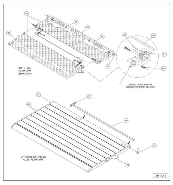 Anthony AR / HCR Special Platform Assembly Diagram