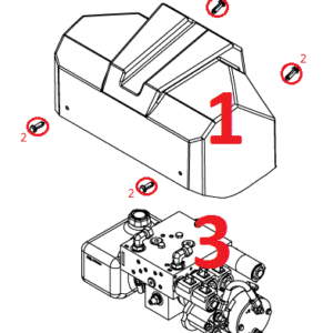 ATV Power-V XT Motor Kit & Hydraulic Cover Diagram