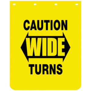 Buyers B2430YC - Caution Wide Turns Yellow Polymer Mudflaps (24 In x 30 In)