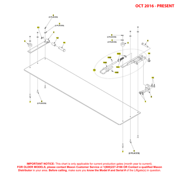 Maxon BMR (Oct 2016 - Present) Aluminum Retention Ramp Assembly For Aluminum Platform