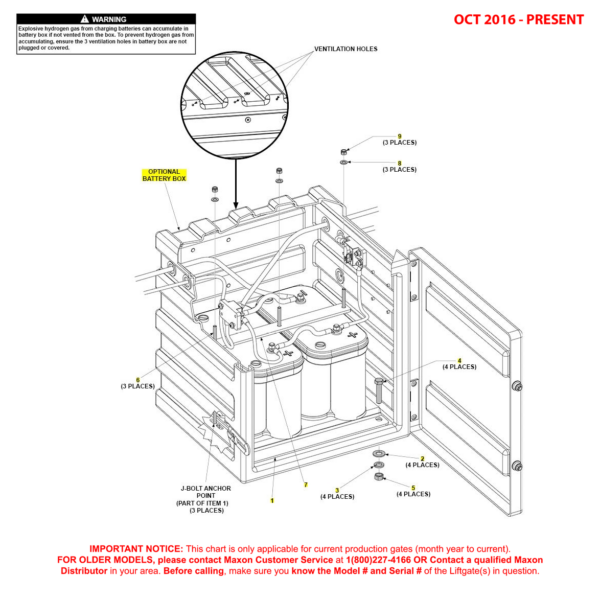 Maxon BMR (Oct 2016 - Present) Optional Battery Box Assembly Diagram