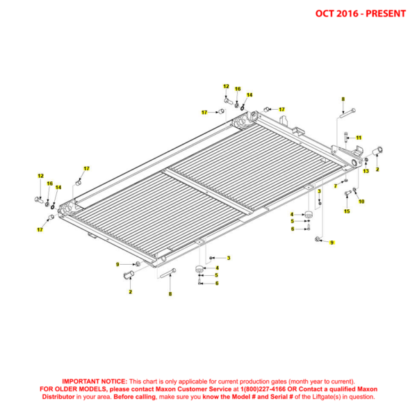 Maxon BMR (Oct 2016 - Present) Steel Platform Assembly Grating Diagram