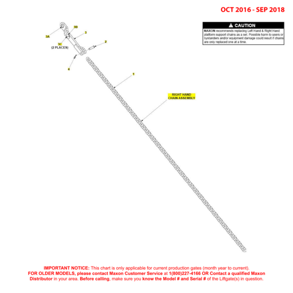 Maxon BMR (Oct 2016 - Sep 2018) Right Hand Chain Assembly Diagram