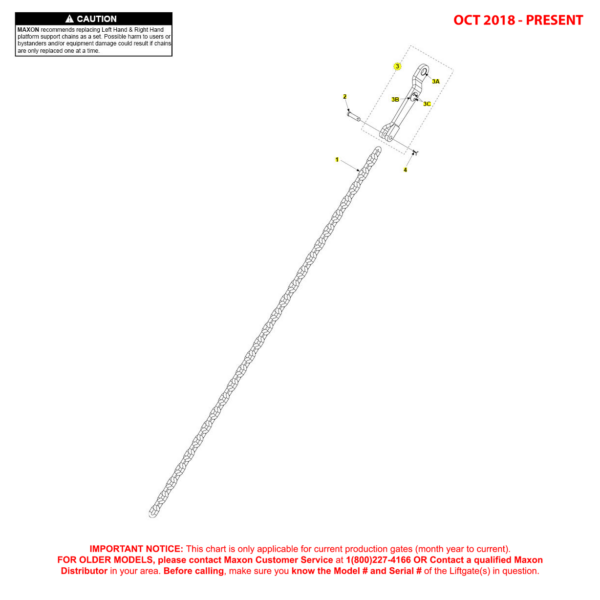 Maxon BMR (Oct 2018 - Present) Left Hand Chain Assembly Diagram