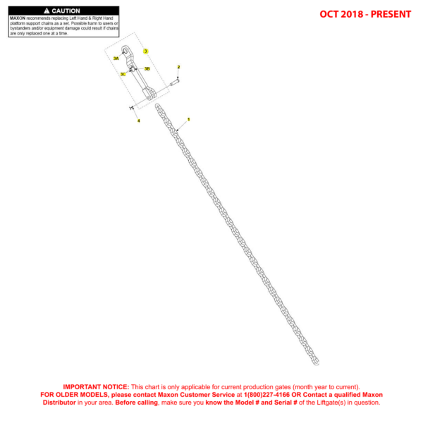 Maxon BMR (Oct 2018 - Present) Right Hand Chain Assembly Diagram