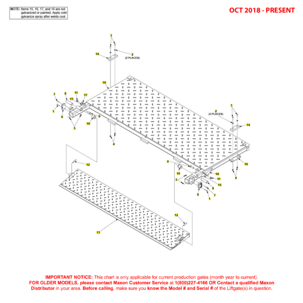 Maxon BMR (Oct 2018 - Present) Steel Flipover With Auto Cart Stop Diagram