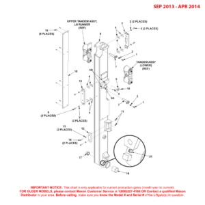 Maxon BMRA (Sep 2013 - Apr 2014) Left Hand Runner Assembly Diagram