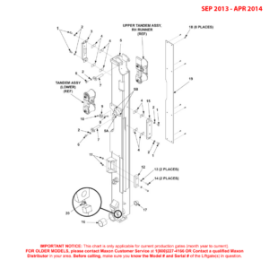 Maxon BMRA (Sep 2013 - Apr 2014) Right Hand Runner Assembly Diagram