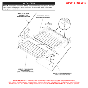 Maxon BMRA (Sep 2013 - Dec 2015) Aluminum Platform Flipover And Chain Assembly Diagram - 2A