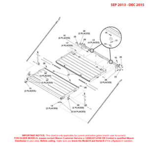 Maxon BMRA (Sep 2013 - Dec 2015) Aluminum Platform Flipover And Chain Assembly Diagram - 2B