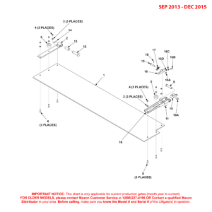 Maxon BMRA (Sep 2013 - Dec 2015) Aluminum Retention Ramp Assembly Diagram For Aluminum Platforms
