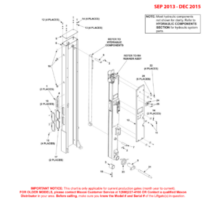 Maxon BMRA (Sep 2013 - Dec 2015) Left Hand Column Assembly Diagram
