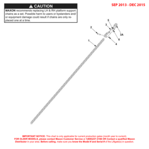Maxon BMRA (Sep 2013 - Dec 2015) Steel Platform Left Hand Chain Assembly Diagram