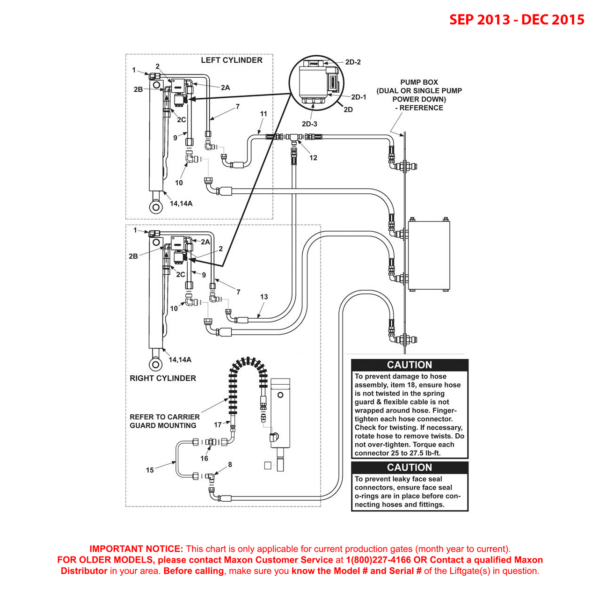 Maxon BMRA (Sep 2013 - Dec 2015) Power Down Hydraulic Components Diagram (1 OF 2)