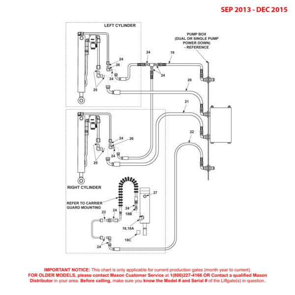 Maxon BMRA (Sep 2013 - Dec 2015) Power Down Hydraulic Components Diagram (2 OF 2)