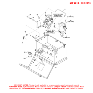 Maxon BMRA (Sep 2013 - Dec 2015) Power Down Dual Pump Assembly Diagram (2 OF 2)
