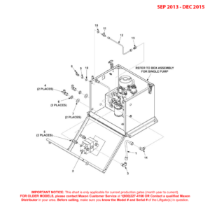 Maxon BMRA (Sep 2013 - Dec 2015) Power Down Single Pump Assembly Diagram (1 OF 2)