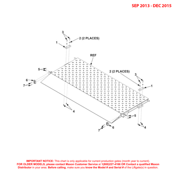 Maxon BMRA (Sep 2013 - Dec 2015) Steel Flipover With Fixed Ramp Diagram