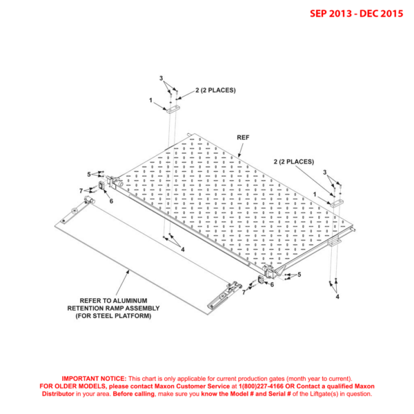 Maxon BMRA (Sep 2013 - Dec 2015) Steel Flipover With Retention Ramp Diagram