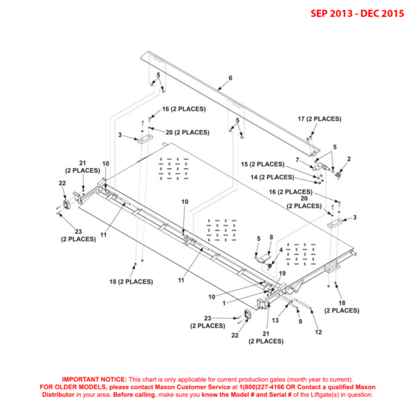 Maxon BMRA (Sep 2013 - Dec 2015) Steel Flipover With Single Cart Stop Diagram