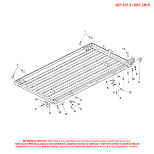 Maxon BMRA (Sep 2013 - Dec 2015) Steel Platform Assembly Diagram