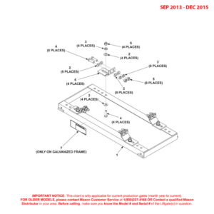 Maxon BMRA (Sep 2013 - Dec 2015) Single Upper Frame Kit Diagram