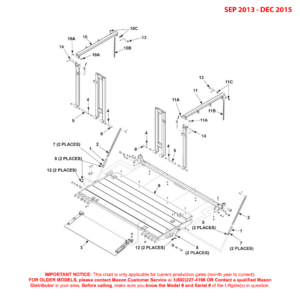 Maxon BMR-A-CS (Sep 2013 - Dec 2015) Aluminum Platform Assembly Diagram (1 OF 3)