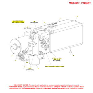 Maxon BMR-CS (Mar 2017 - Present) Bucher Hydraulics 12VDC Gravity Down Power Unit Diagram