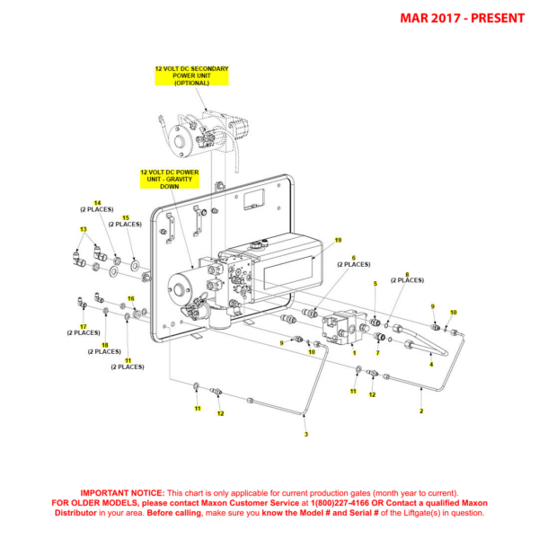 Maxon BMR-CS (Mar 2017 - Present) Bucher Hydraulics Gravity Down Pump Assembly Diagram