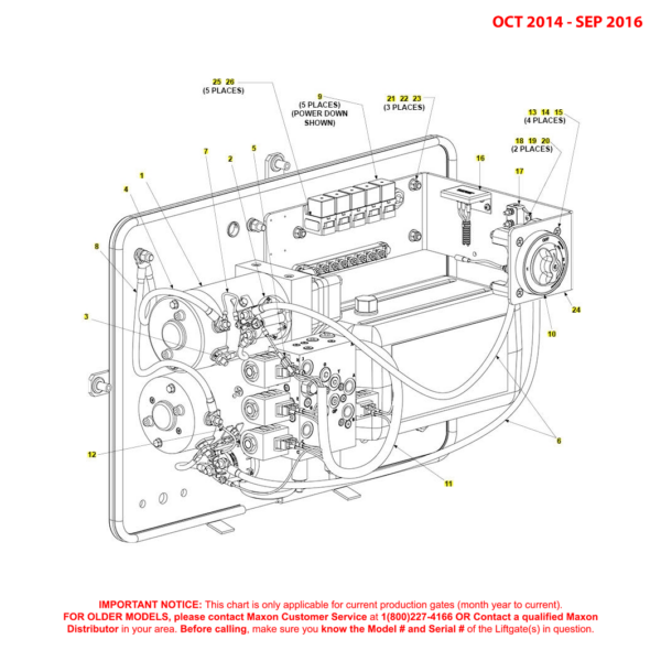 Maxon BMR-CS (Oct 2014 - Sep 2016) Dual Pump Assembly Diagram
