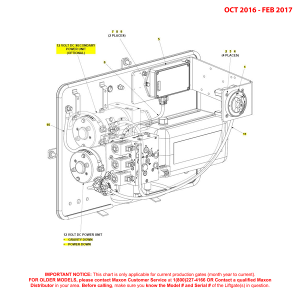 Maxon BMR-CS (Oct 2016 - Feb 2017) MTE Hydraulics Pump Assembly Electric Components Diagram