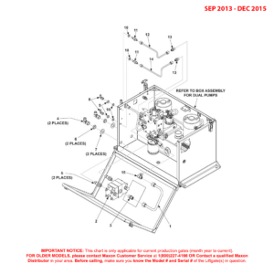 Maxon BMRSD (Sep 2013 - Dec 2015) Dual Pump Assembly Diagram (1 OF 2)