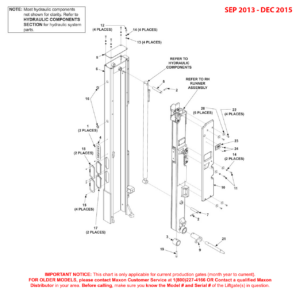 Maxon BMRSD (Sep 2013 - Dec 2015) Left Hand Column Assembly Diagram