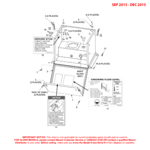 Maxon BMRSD (Sep 2013 - Dec 2015) Single Pump Box Assembly Diagram