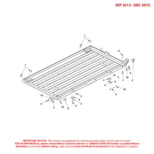 Maxon BMRSD (Sep 2013 - Dec 2015) Steel Platform Assembly Diagram